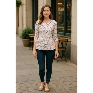 Floral Print Top Ruffle